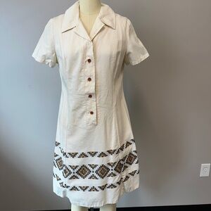 1940s cotton dress w/printed band